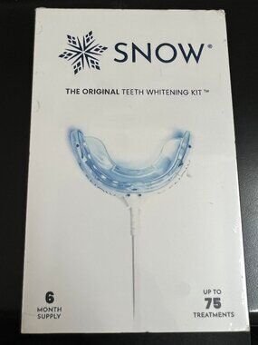 Snow Teeth Whitening Kit with LED Light 75 Uses, 6-Month Supply, New Sealed